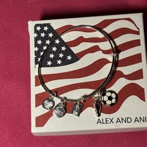 Alex and Ani Silver Soccer Charm Bracelet